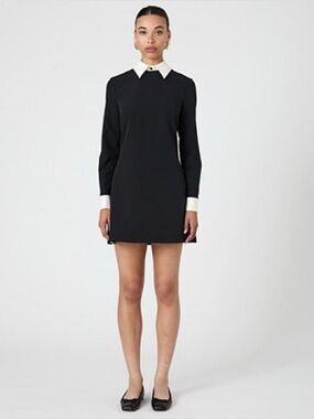 Black And Black Dress With White Collar And Cuffs for Sale up to 90% Off: Poshmark